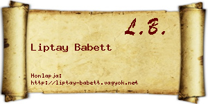 Liptay Babett névjegykártya